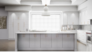Broadway Cotton ( MDF | Compressed [ Frameless • Satin • Laminated ] - 10' X 10' Kitchen Cabinet ) | Assembled In USA