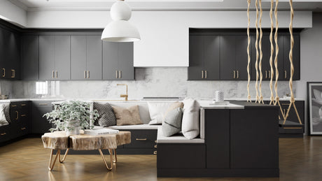 Broadway Graphite ( MDF | Compressed [ Frameless • Satin • Laminated ] - 10' X 10' Kitchen Cabinet ) | Assembled In USA