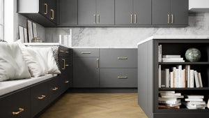 Broadway Graphite ( MDF | Compressed [ Frameless • Satin • Laminated ] - 10' X 10' Kitchen Cabinet ) | Assembled In USA
