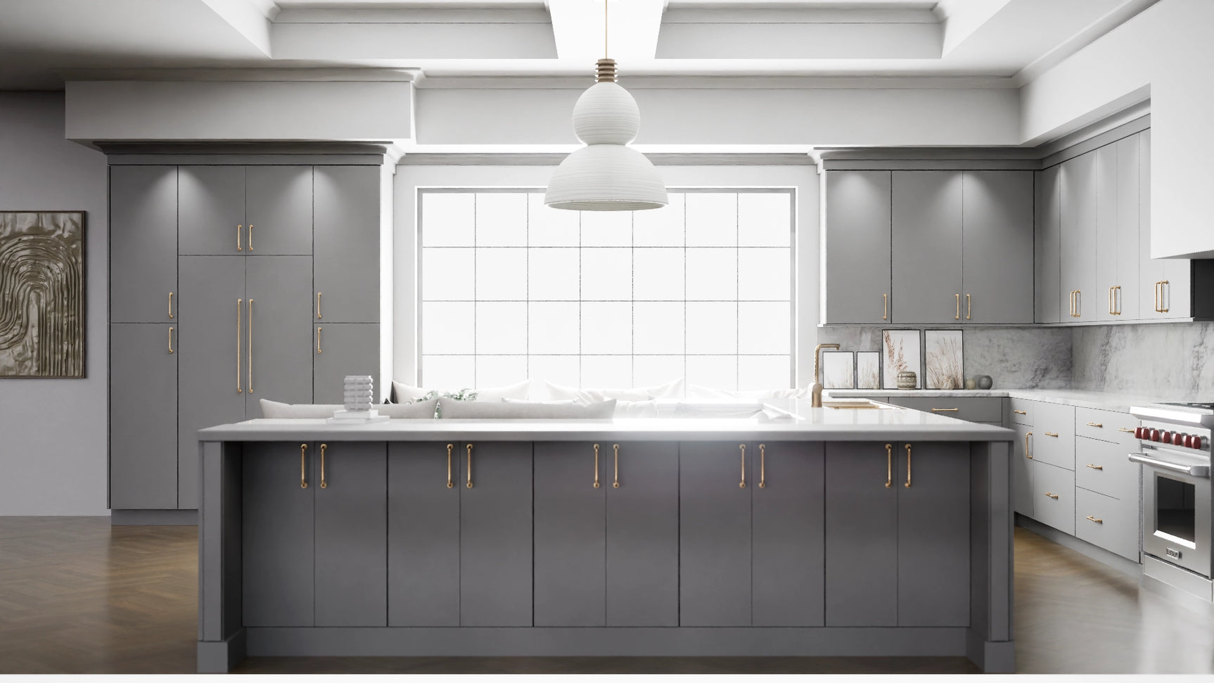 Broadway Nimbus ( MDF | Compressed [ Frameless • Satin • Laminated ] - 10' X 10' Kitchen Cabinet ) | Assembled In USA