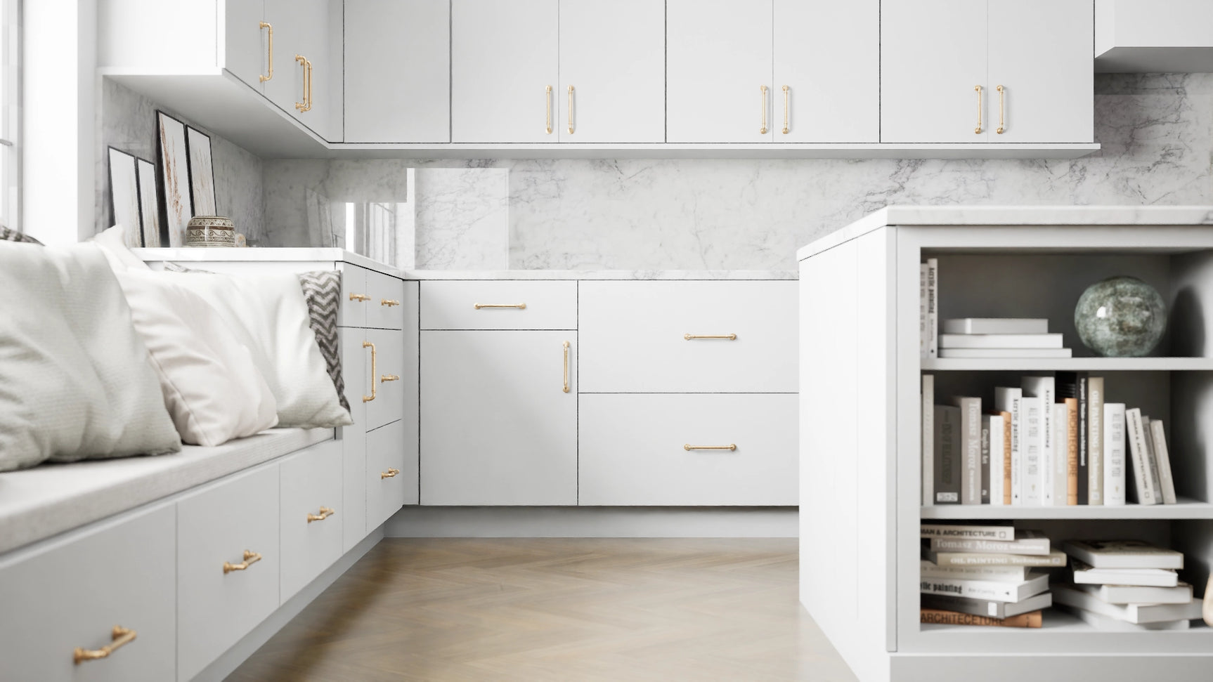 Broadway Silk ( MDF | Compressed [ Frameless • Satin • Laminated ] - 10' X 10' Kitchen Cabinet ) | Assembled In USA
