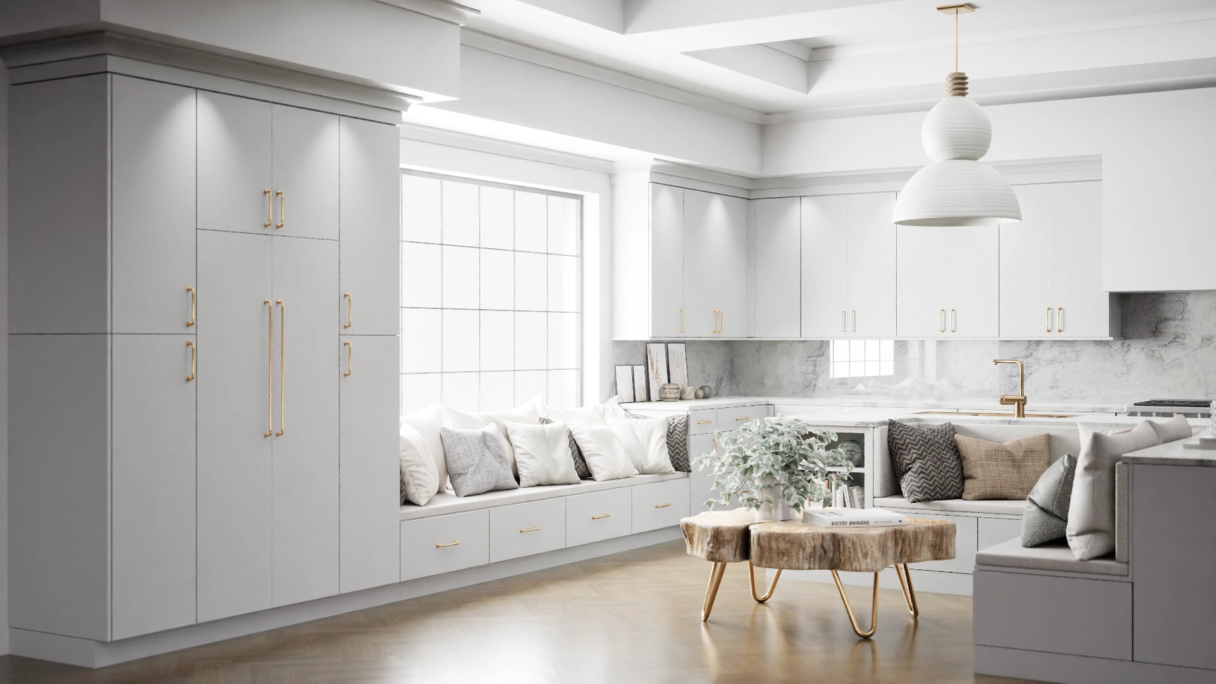 Broadway Silk ( MDF | Compressed [ Frameless • Satin • Laminated ] - 10' X 10' Kitchen Cabinet ) | Assembled In USA