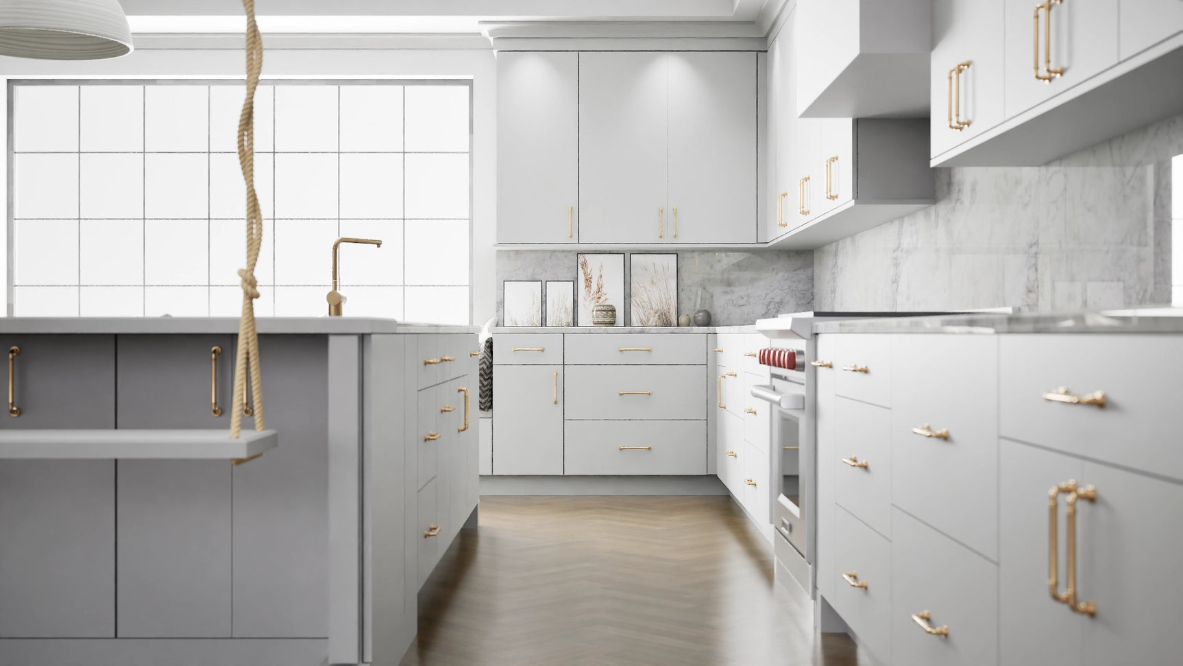 Broadway Silk ( MDF | Compressed [ Frameless • Satin • Laminated ] - 10' X 10' Kitchen Cabinet ) | Assembled In USA