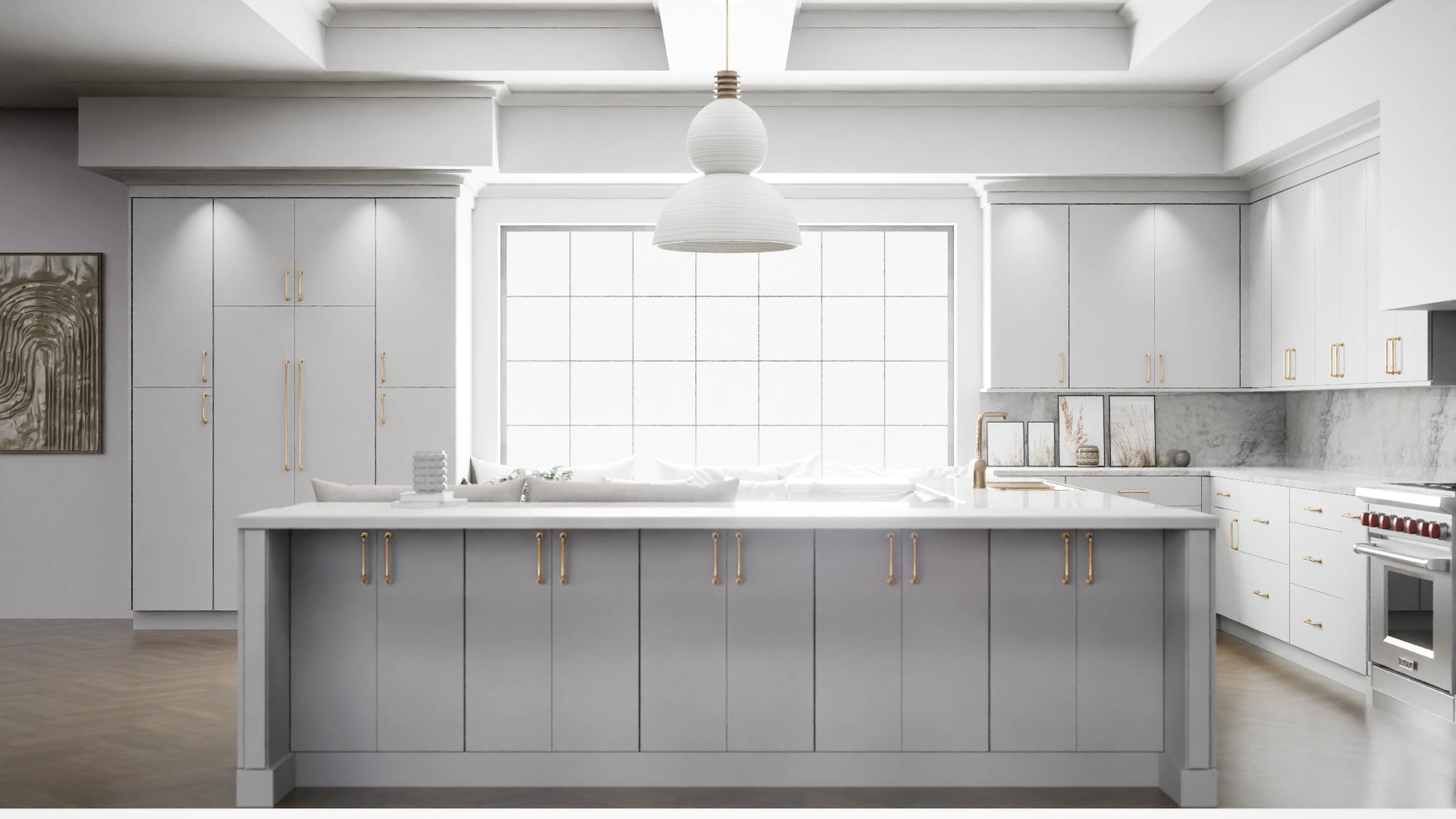 Broadway Silk ( MDF | Compressed [ Frameless • Satin • Laminated ] - 10' X 10' Kitchen Cabinet ) | Assembled In USA
