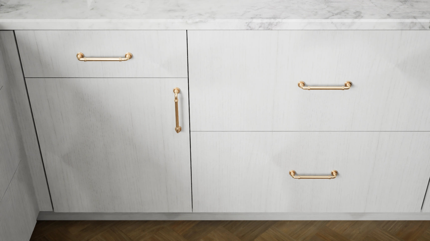 Broadway Silver ( MDF | Compressed [ Frameless • Textured • Laminated ] - 10' X 10' Kitchen Cabinet ) | Assembled In USA