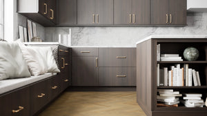 Broadway Walnut ( MDF | Compressed [ Frameless • Textured • Laminated ] - 10' X 10' Kitchen Cabinet ) | Assembled In USA