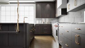 Broadway Walnut ( MDF | Compressed [ Frameless • Textured • Laminated ] - 10' X 10' Kitchen Cabinet ) | Assembled In USA