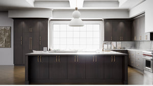 Broadway Walnut ( MDF | Compressed [ Frameless • Textured • Laminated ] - 10' X 10' Kitchen Cabinet ) | Assembled In USA