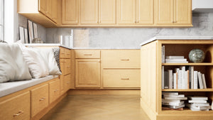 Country Oak ( Red Oak | Plain Cut [ Partial Overlay • Satin • Stained ] - 10' X 10' Kitchen Cabinet ) | Assembled In USA