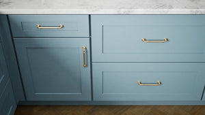 Elegant Adirondack Blue ( Maple | Plain Cut [ Full Overlay • Satin • Painted ] - 10' X 10' Kitchen Cabinet ) | Assembled In USA