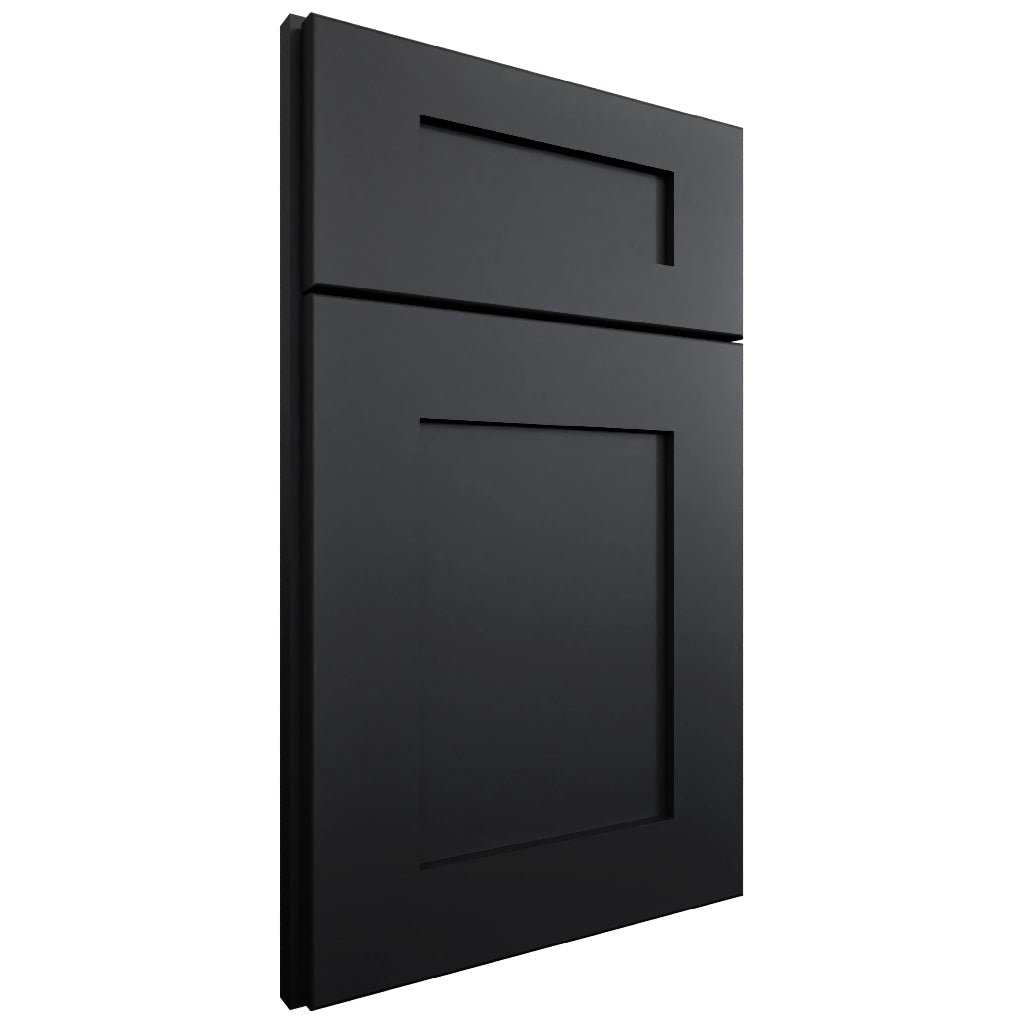 Elegant Black ( Maple | Plain Cut [ Full Overlay • Satin • Painted ] - 10' X 10' Kitchen Cabinet ) | Assembled In USA