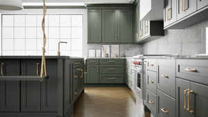 Elegant Evergreen ( Maple | Plain Cut [ Full Overlay • Satin • Painted ] - 10' X 10' Kitchen Cabinet ) | Assembled In USA