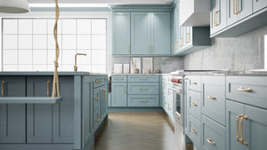 Elegant Mountain Stream ( Maple | Plain Cut [ Full Overlay • Satin • Painted ] - 10' X 10' Kitchen Cabinet ) | Assembled In USA