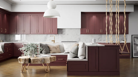 Elegant Rumors ( Maple | Plain Cut [ Full Overlay • Satin • Painted ] - 10' X 10' Kitchen Cabinet ) | Assembled In USA