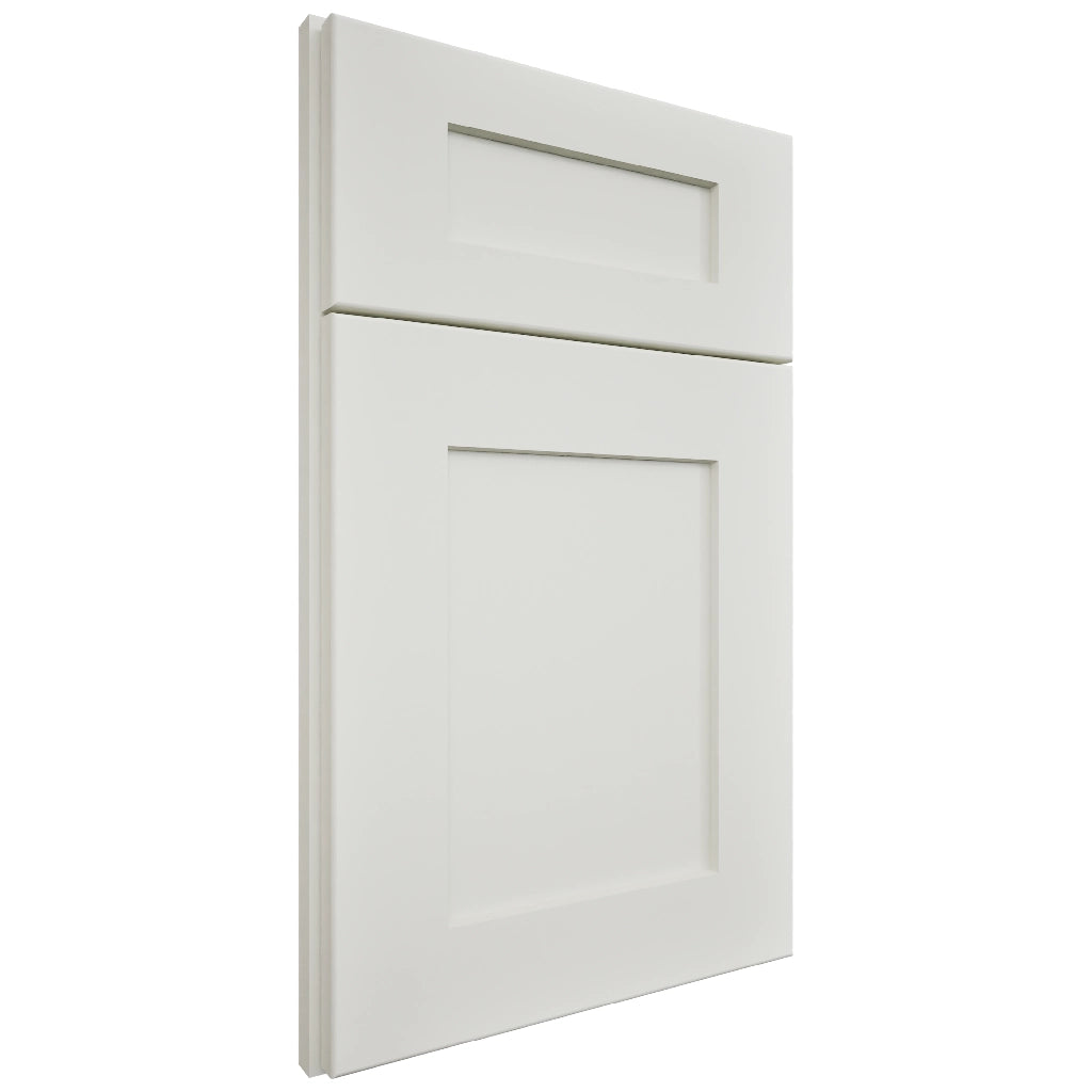 Elegant Sleek White ( Maple | Plain Cut [ Full Overlay • Satin • Painted ] - 10' X 10' Kitchen Cabinet ) | Assembled In USA