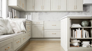 Elegant Stone ( Maple | Plain Cut [ Full Overlay • Satin • Stained ] - 10' X 10' Kitchen Cabinet ) | Assembled In USA