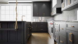 Fashion Black ( Maple | Plain Cut [ Full Overlay • Satin • Painted ] - 10' X 10' Kitchen Cabinet ) | Assembled In USA