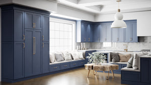 Fashion Ocean ( Maple | Plain Cut [ Full Overlay • Satin • Painted ] - 10' X 10' Kitchen Cabinet ) | Assembled In USA