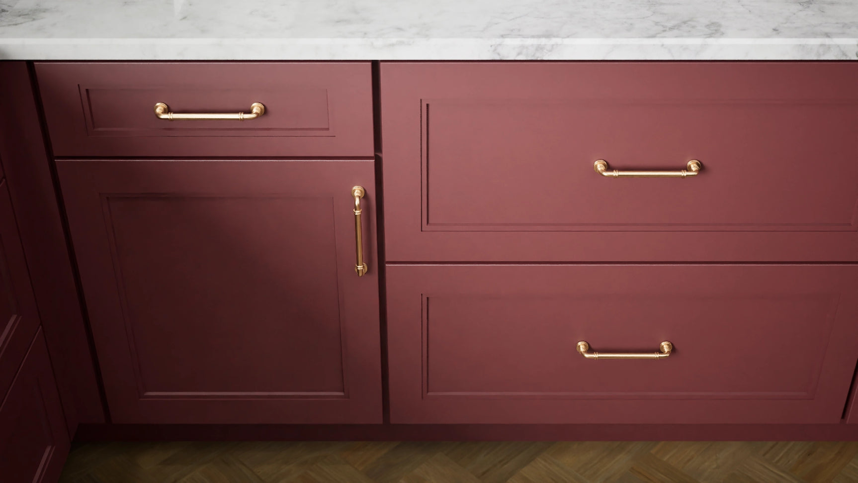 Fashion Rumors ( Maple | Plain Cut [ Full Overlay • Satin • Painted ] - 10' X 10' Kitchen Cabinet ) | Assembled In USA