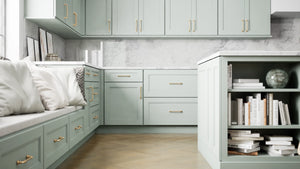 Fashion Sage ( Maple | Plain Cut [ Full Overlay • Satin • Painted ] - 10' X 10' Kitchen Cabinet ) | Assembled In USA