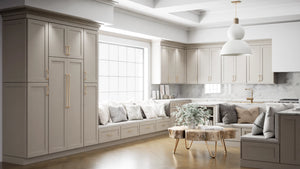 Fashion Sahara ( Maple | Plain Cut [ Full Overlay • Satin • Painted ] - 10' X 10' Kitchen Cabinet ) | Assembled In USA