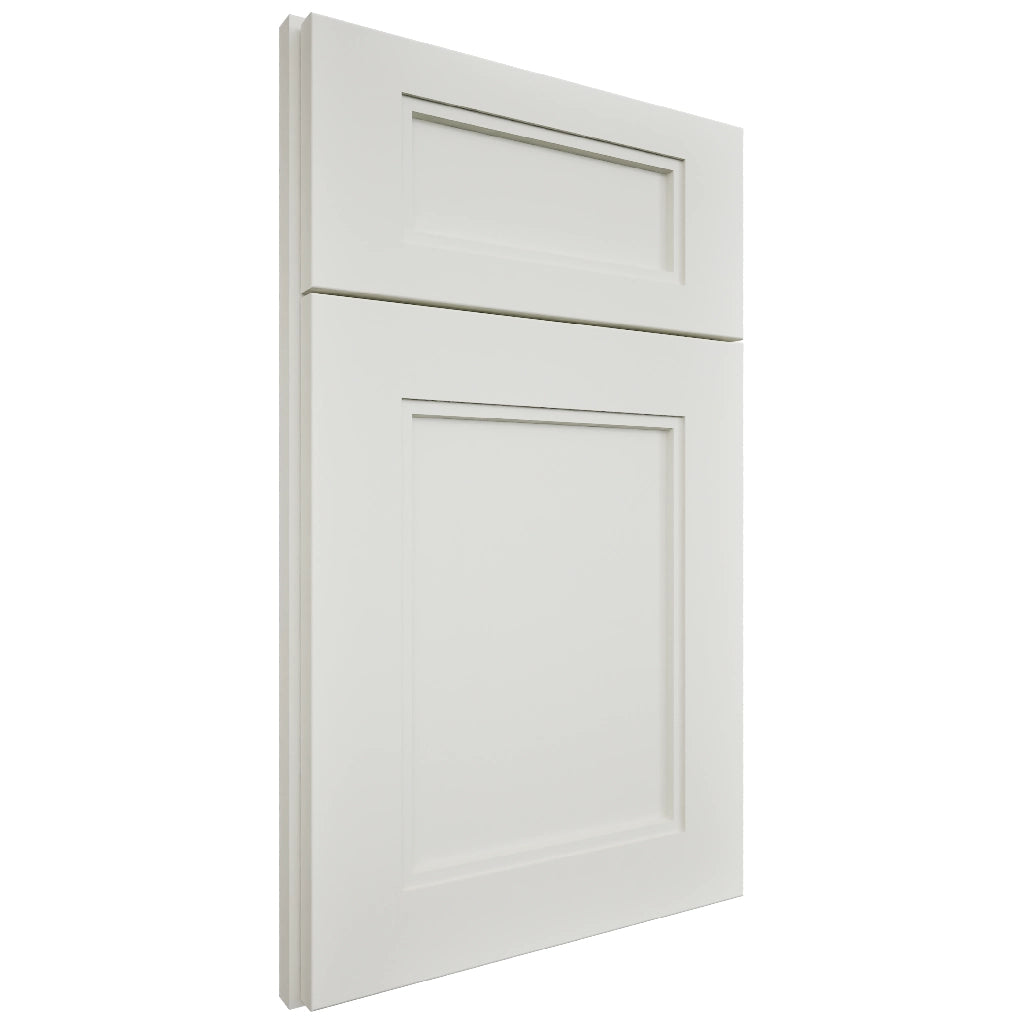 Fashion Sleek White ( Maple | Plain Cut [ Full Overlay • Satin • Painted ] - 10' X 10' Kitchen Cabinet ) | Assembled In USA