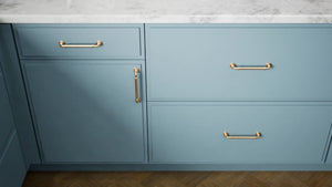 Highland Adirondack Blue ( MDF | Compressed [ Frameless • Satin • Painted ] - 10' X 10' Kitchen Cabinet ) | Assembled In USA