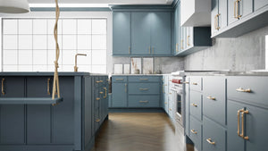 Highland Adirondack Blue ( MDF | Compressed [ Frameless • Satin • Painted ] - 10' X 10' Kitchen Cabinet ) | Assembled In USA