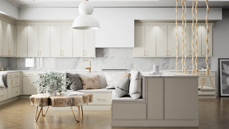 Highland Linen ( MDF | Compressed [ Frameless • Satin • Painted ] - 10' X 10' Kitchen Cabinet ) | Assembled In USA