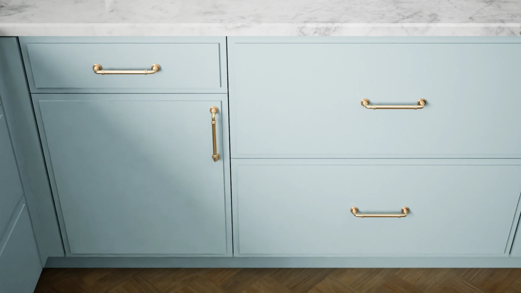 Highland Mountain Stream ( MDF | Compressed [ Frameless • Satin • Painted ] - 10' X 10' Kitchen Cabinet ) | Assembled In USA
