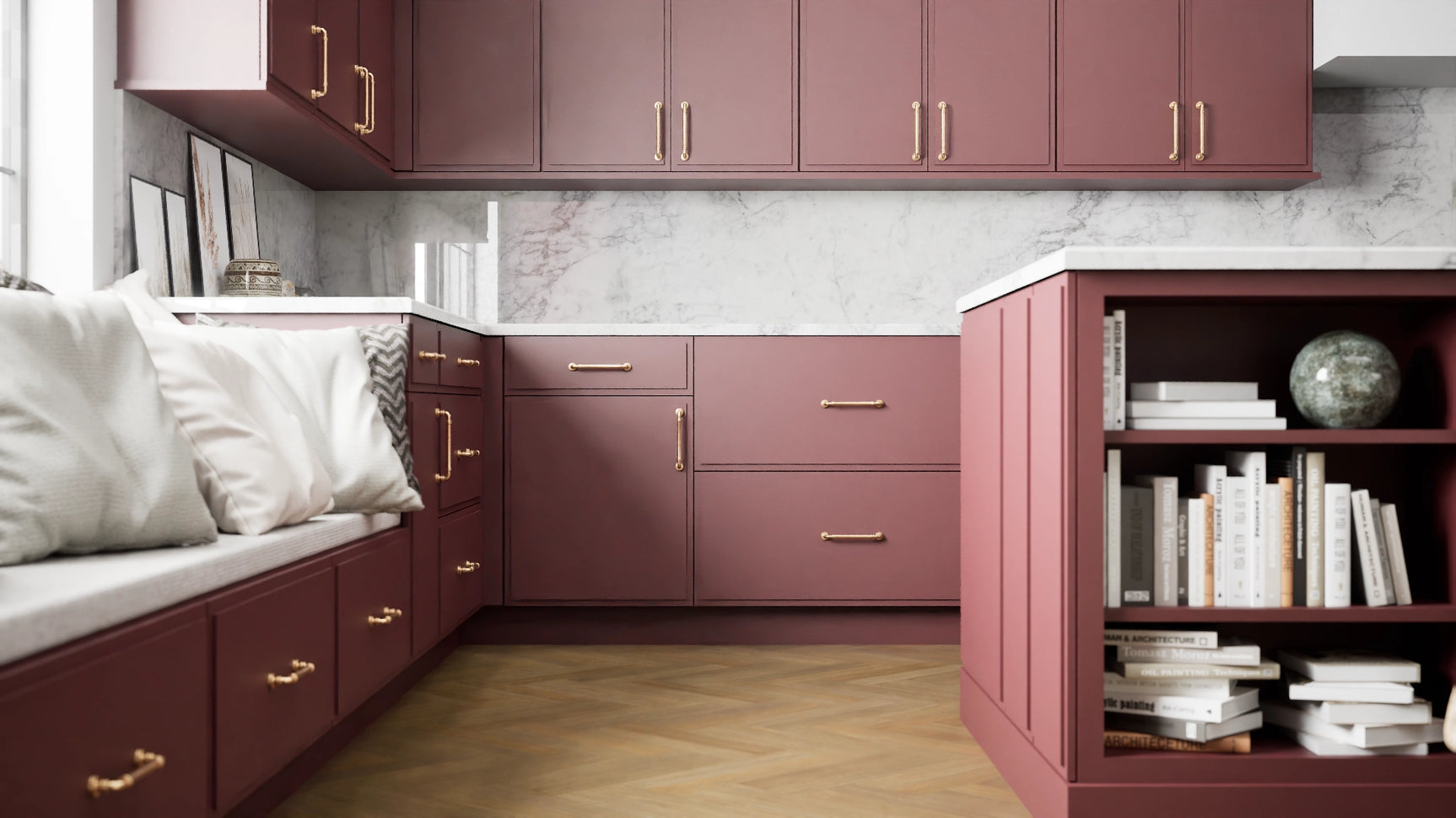 Highland Rumors ( MDF | Compressed [ Frameless • Satin • Painted ] - 10' X 10' Kitchen Cabinet ) | Assembled In USA