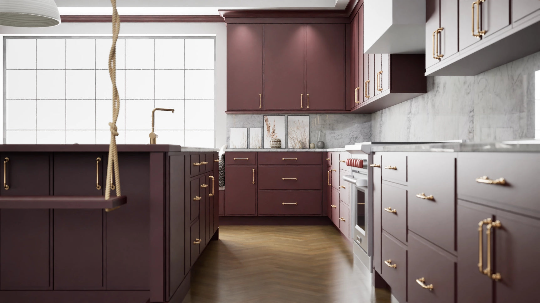 Highland Rumors ( MDF | Compressed [ Frameless • Satin • Painted ] - 10' X 10' Kitchen Cabinet ) | Assembled In USA