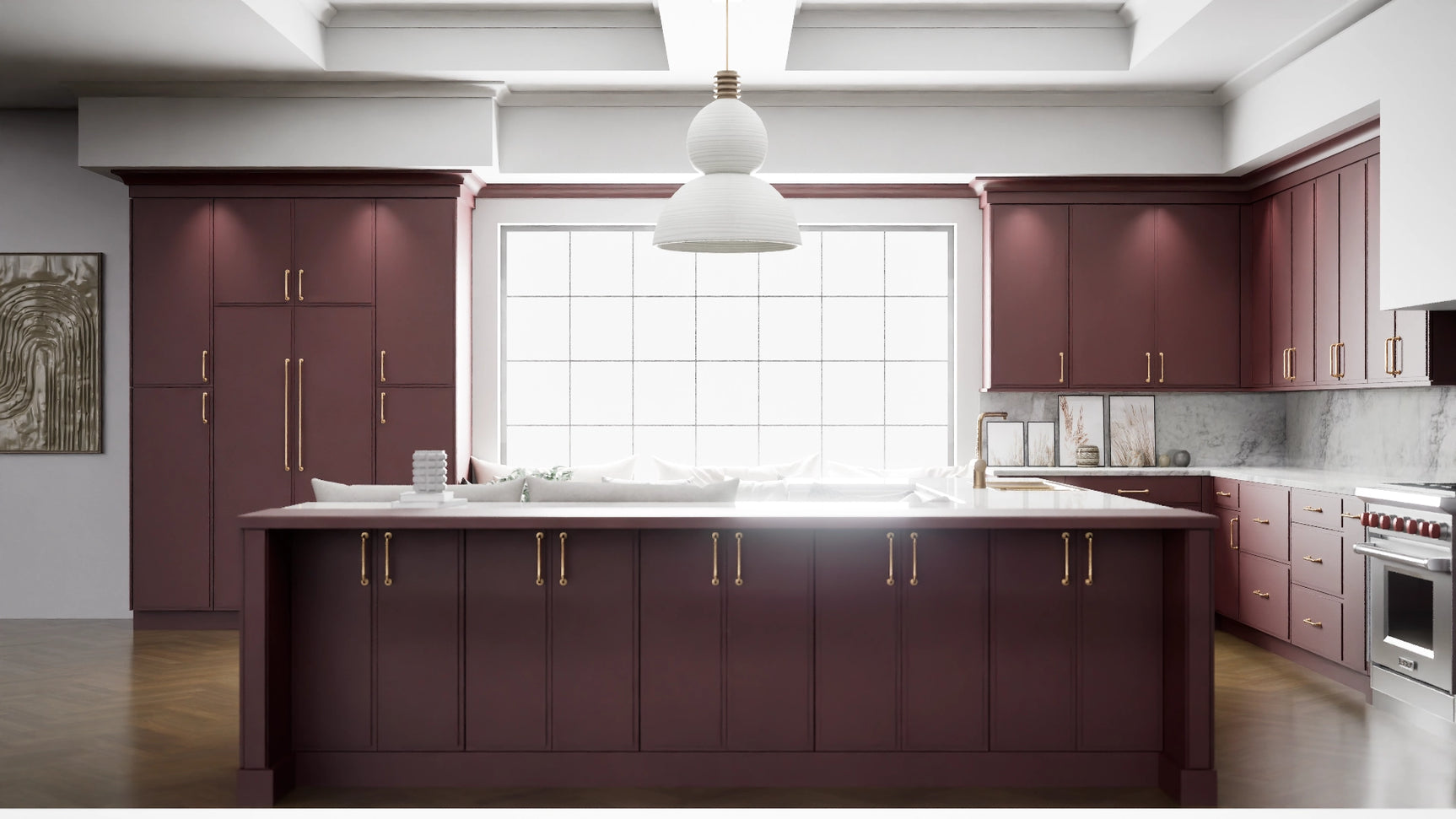 Highland Rumors ( MDF | Compressed [ Frameless • Satin • Painted ] - 10' X 10' Kitchen Cabinet ) | Assembled In USA