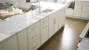 Highland Sleek White ( MDF | Compressed [ Frameless • Satin • Painted ] - 10' X 10' Kitchen Cabinet ) | Assembled In USA