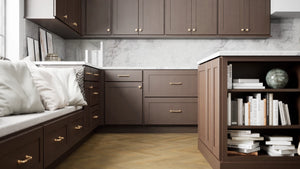 Luxor Espresso ( Maple | Plain Cut [ Partial Overlay • Satin • Stained ] - 10' X 10' Kitchen Cabinet ) | Assembled In USA
