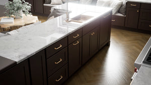 Luxor Espresso ( Maple | Plain Cut [ Partial Overlay • Satin • Stained ] - 10' X 10' Kitchen Cabinet ) | Assembled In USA