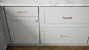 Luxor Misty Grey ( Maple | Plain Cut [ Partial Overlay • Satin • Painted ] - 10' X 10' Kitchen Cabinet ) | Assembled In USA