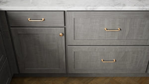 Luxor Smoky Grey ( Maple | Plain Cut [ Partial Overlay • Satin • Stained ] - 10' X 10' Kitchen Cabinet ) | Assembled In USA