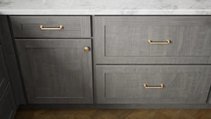 Luxor5P Smoky Grey ( Maple | Plain Cut [ Partial Overlay • Satin • Stained ] - 10' X 10' Kitchen Cabinet ) | Assembled In USA