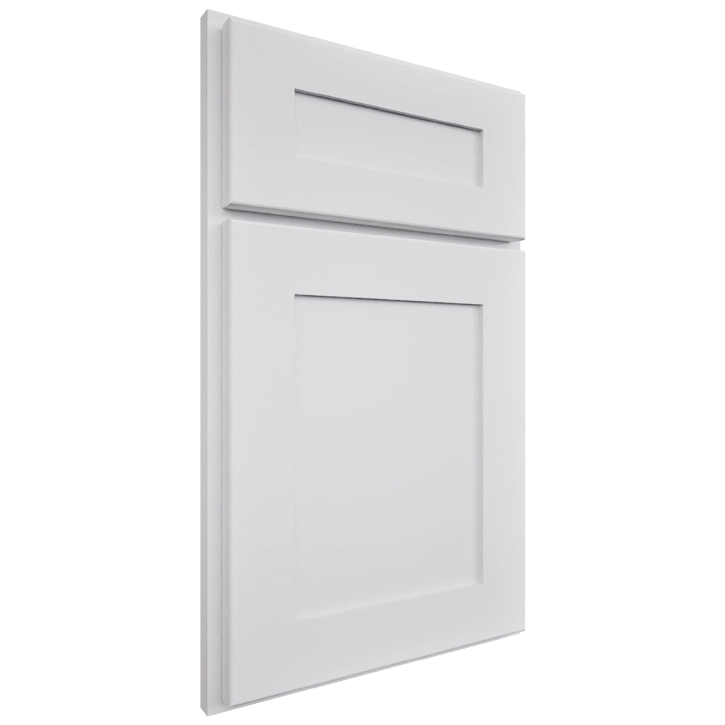 Luxor5P White ( Maple | Plain Cut [ Partial Overlay • Satin • Painted ] - 10' X 10' Kitchen Cabinet ) | Assembled In USA