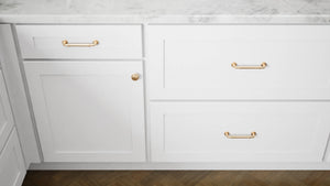 Luxor5P White ( Maple | Plain Cut [ Partial Overlay • Satin • Painted ] - 10' X 10' Kitchen Cabinet ) | Assembled In USA