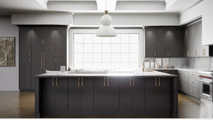 Milano Ash ( MDF | Compressed [ Frameless • Textured • Laminated ] - 10' X 10' Kitchen Cabinet ) | Assembled In USA