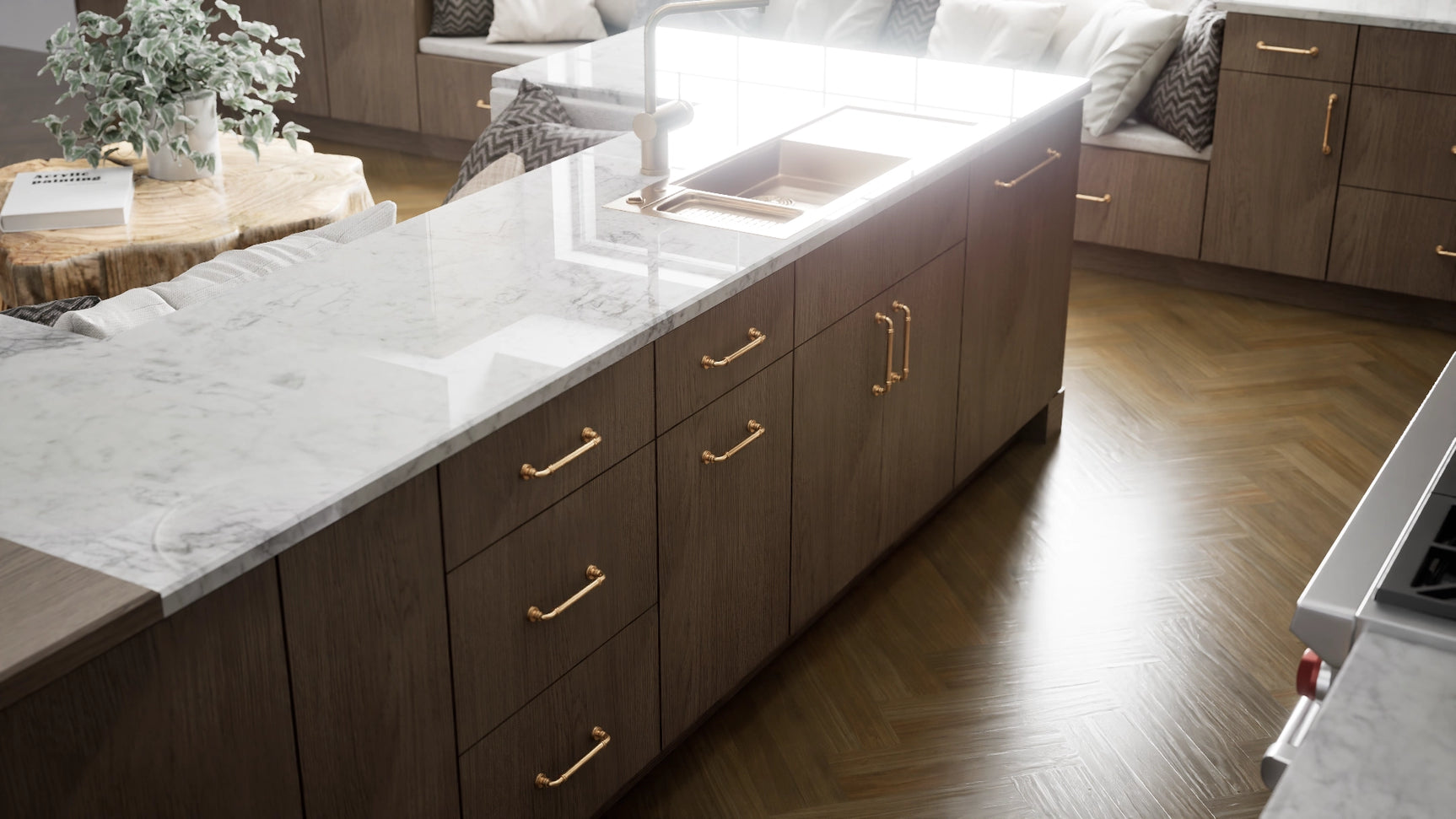 Milano Autumn ( MDF | Compressed [ Frameless • Textured • Laminated ] - 10' X 10' Kitchen Cabinet ) | Assembled In USA