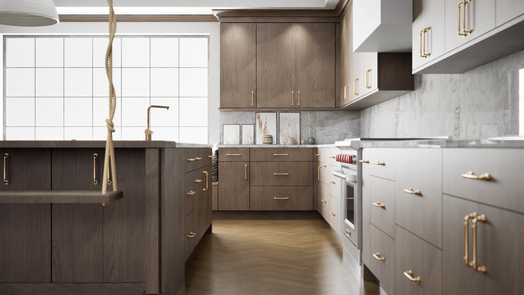 Milano Autumn ( MDF | Compressed [ Frameless • Textured • Laminated ] - 10' X 10' Kitchen Cabinet ) | Assembled In USA