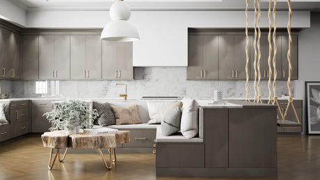 Milano Dune ( MDF | Compressed [ Frameless • Textured • Laminated ] - 10' X 10' Kitchen Cabinet ) | Assembled In USA