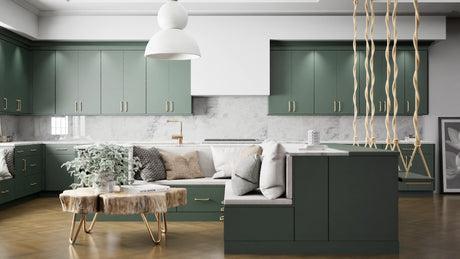 Milano Pine ( MDF | Compressed [ Frameless • Satin • Laminated ] - 10' X 10' Kitchen Cabinet ) | Assembled In USA