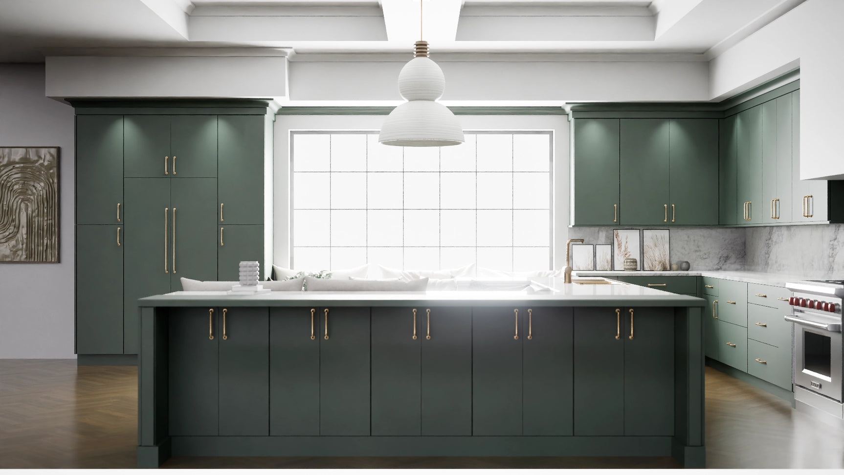 Milano Pine ( MDF | Compressed [ Frameless • Satin • Laminated ] - 10' X 10' Kitchen Cabinet ) | Assembled In USA