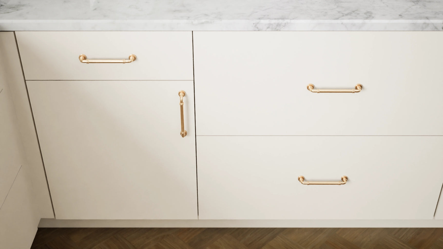 Milano Sand ( MDF | Compressed [ Frameless • Satin • Laminated ] - 10' X 10' Kitchen Cabinet ) | Assembled In USA