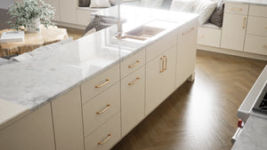 Milano Sand ( MDF | Compressed [ Frameless • Satin • Laminated ] - 10' X 10' Kitchen Cabinet ) | Assembled In USA