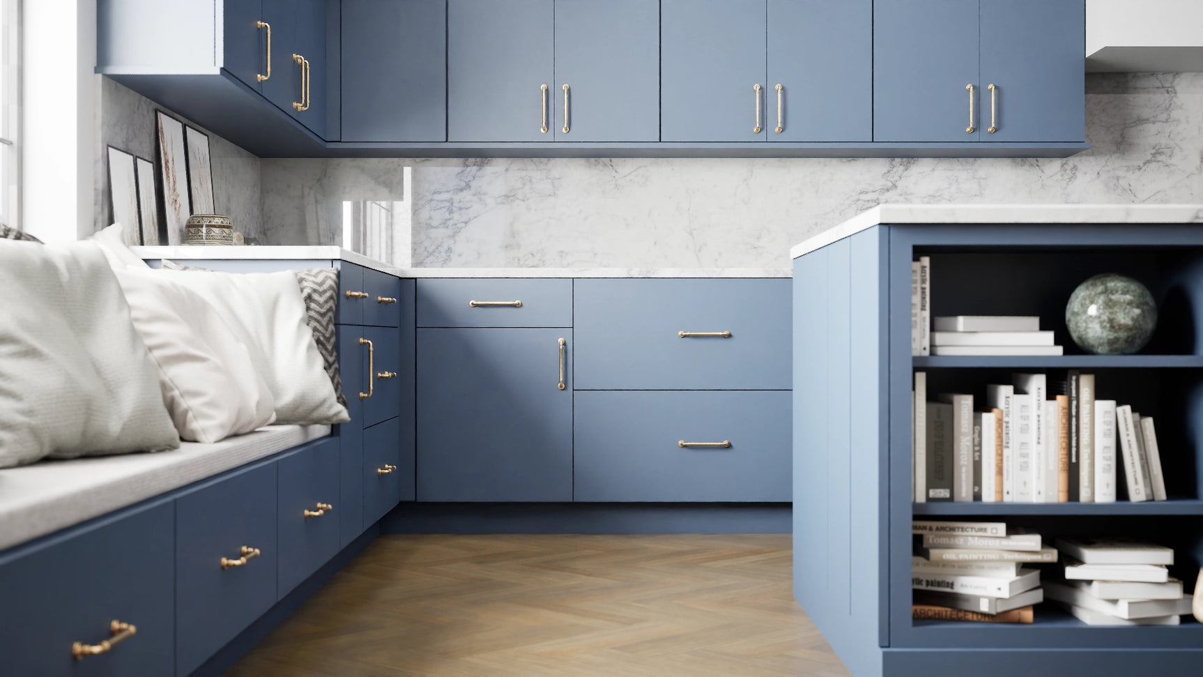 Milano Seaside ( MDF | Compressed [ Frameless • Satin • Laminated ] - 10' X 10' Kitchen Cabinet ) | Assembled In USA